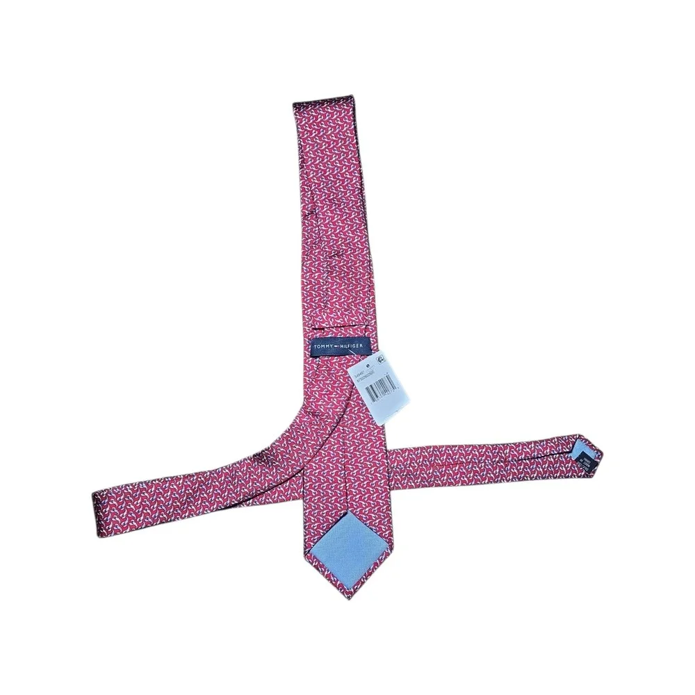 Tommy Hilfiger Mens Lobster Print 100%‎ Silk Business Casual Tie